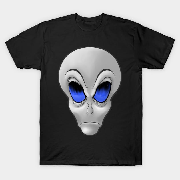 Alien Head Starry Eyes T-Shirt by jitterteez